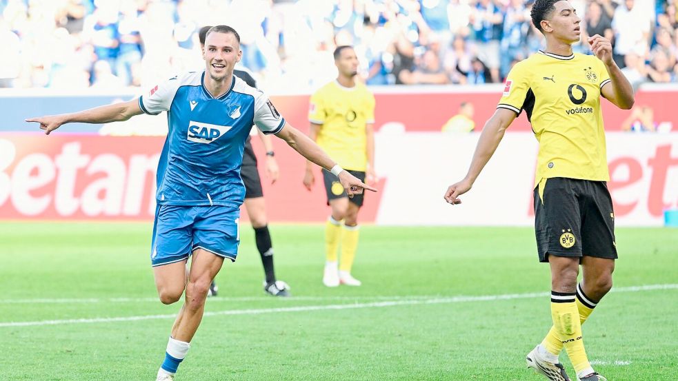 Nach Lemperles Tor sah Hoffenheim wie der sichere Sieger aus. Foto: Uwe Anspach