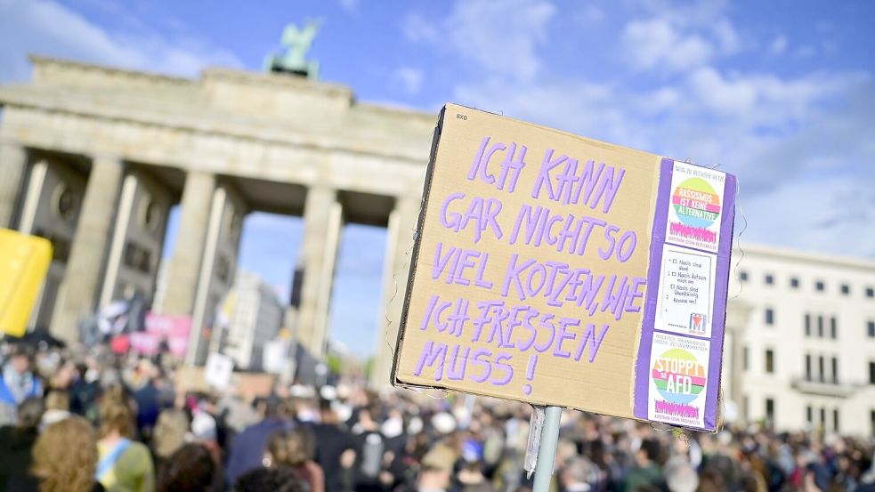 Campact und Fridays for Future hatten zu der Kundgebung am Brandenburger Tor aufgerufen. Foto: Fabian Sommer/dpa