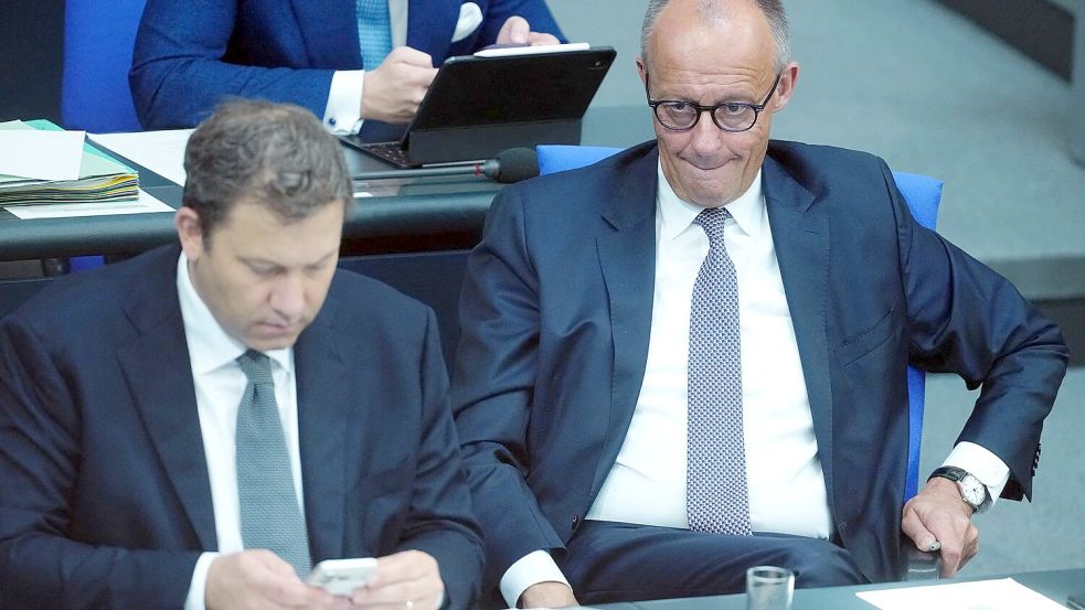 Klingbeil und Merz mussten sich viel Kritik anhören. Foto: Kay Nietfeld/dpa