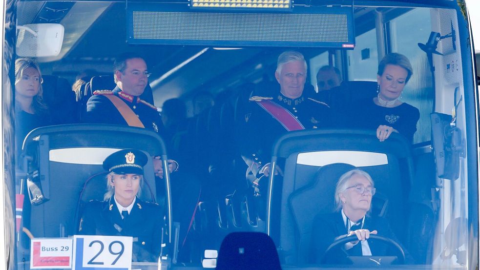 Das belgische Königspaar reiste nach Oslo, um Abschied von König Harald V. zu nehmen. Foto: Frederik Ringnes/NTB Scanpix/AP/