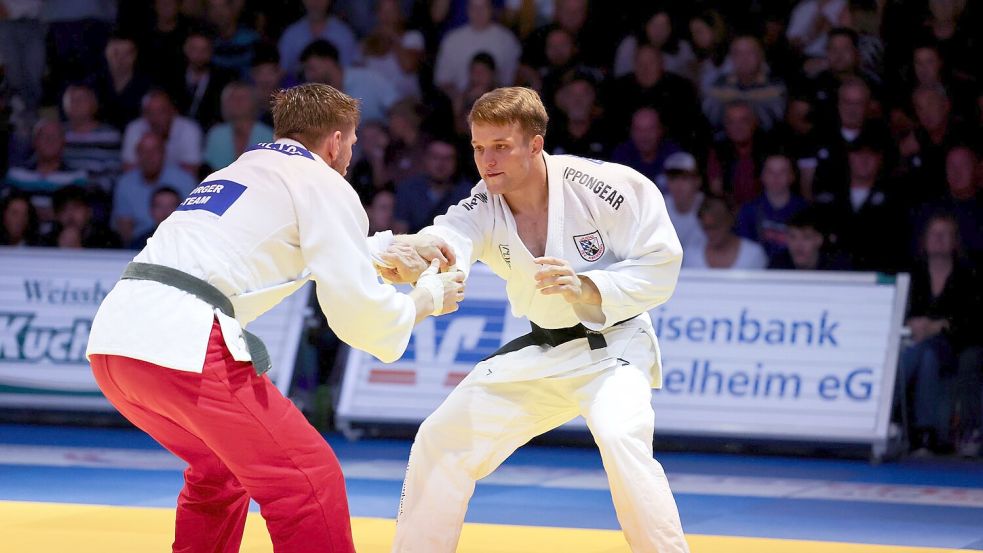 Deutschlands Olympia-Starter Timo Cavelius (r) wurde Opfer einer Prügel-Attacke. (Archivfoto) Foto: Erik Gruhn/Deutscher Judo-Bund/d