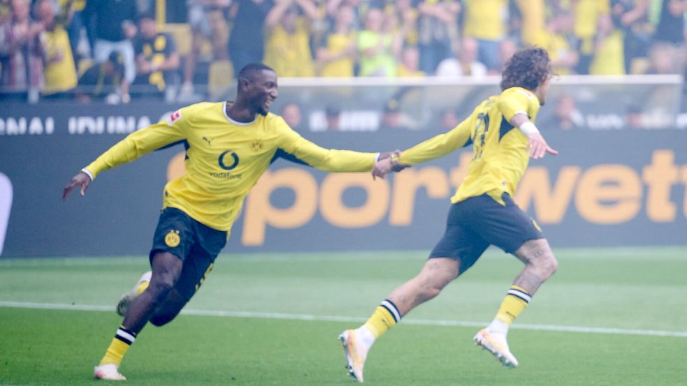 Serhou Guirassy (l) und Fábio Silva harmonierten prächtig. Foto: Bernd Thissen