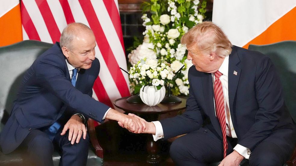 Trump äußerte sich während eines Treffens mit Micheál Martin zur Frage nach einer Wiedervereinigung. Foto: Julia Demaree Nikhinson