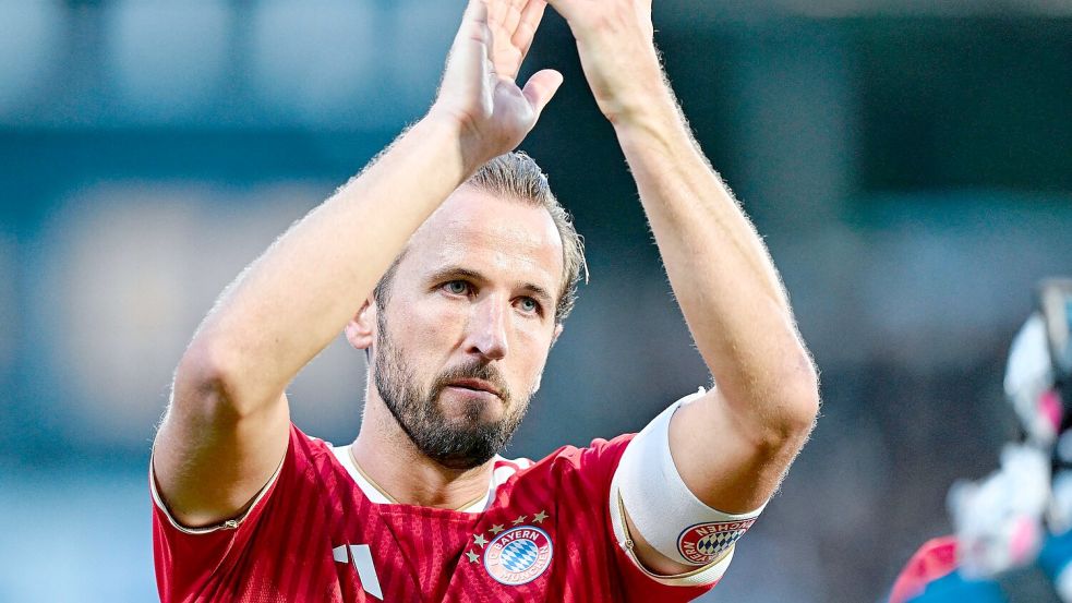 Harry Kane bewahrte den FC Bayern mit seinem Siegtor vor einem Ausrutscher in Elversberg. Foto: Uwe Anspach