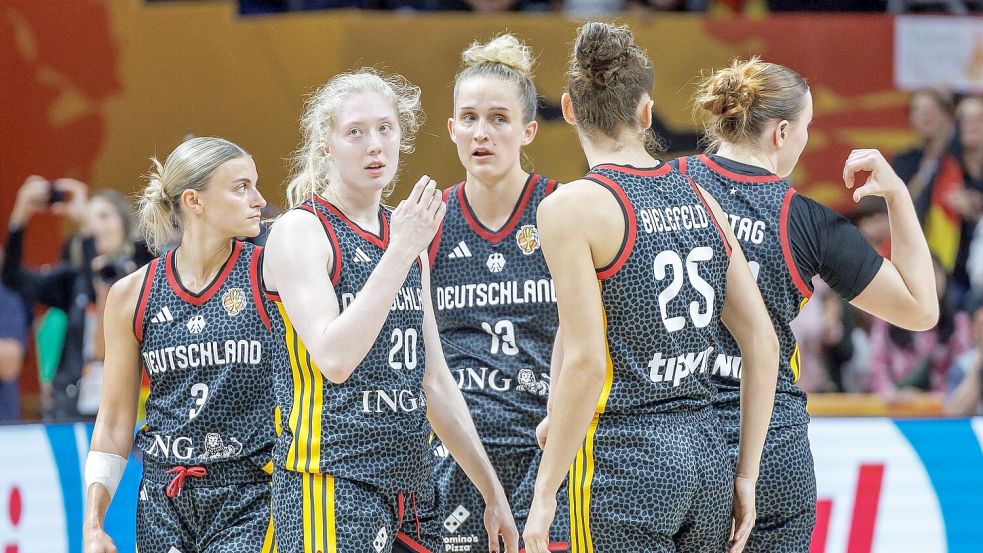 Die Basketballerinnen sind nach dem Bronze-Spiel ernüchtert. Foto: Andreas Gora