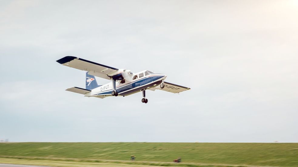 Die „kürzeste Linienfluglinie der Welt“ nennt die FLN die Flugverbindung Wangerooge-Harle. Foto: Inselflieger