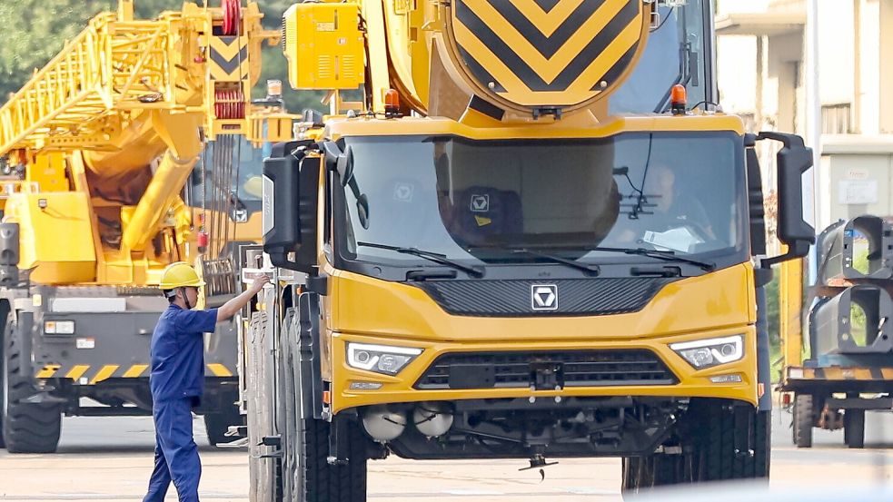 Lkw eines chinesischen Herstellers: Weltweit werden 90 Prozent der elektrischen Nutzfahrzeuge in China gebaut. Foto: dpa/ Imaginechina