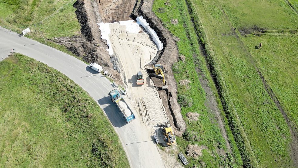 Derzeit entstehen Bauzufahrten für die neue Verkehrsanbindung der Zentralklinik in Uthwerdum. Foto: Landkreis Aurich