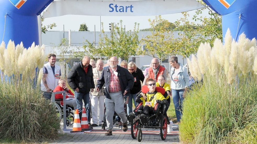Gelebte Inklusion: Der Handicap-Lauf brachte Senioren und Menschen mit Beeinträchtigung gemeinsam auf die Strecke. Diesmal ist der Lauf zur Eröffnung geplant. Foto: Udo Hippen
