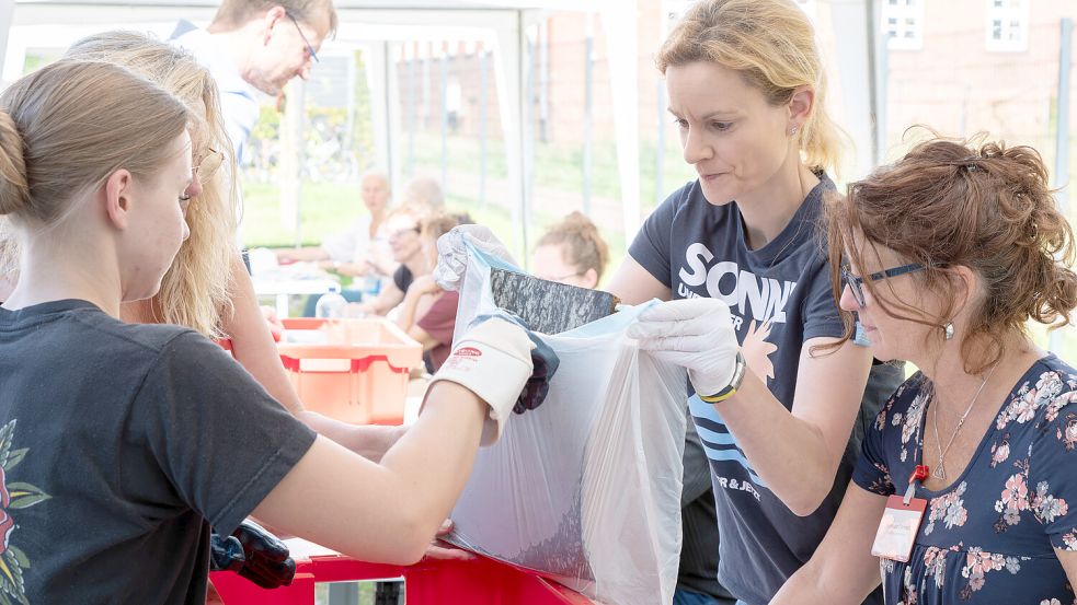 Bei der Übung arbeiteten die Mitarbeitenden verschiedener Kultureinrichtungen in Aurich Hand in Hand. Foto: privat