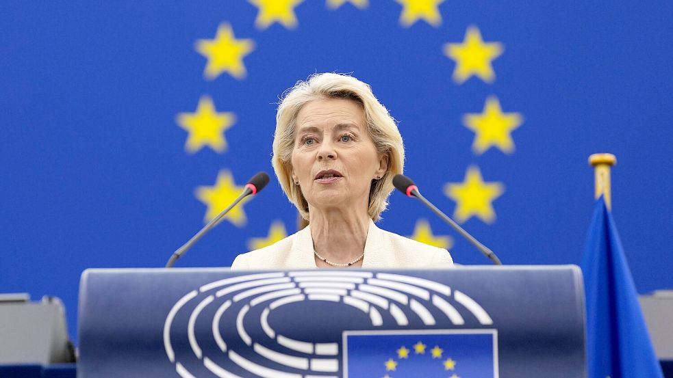 Viel Social-Media-Hype, wenig Wirkung: Ursula von der Leyens Rede zur Lage der Union hinterließ im EU-Parlament enttäuschte Reaktionen. Foto: dpa/Justin Tang