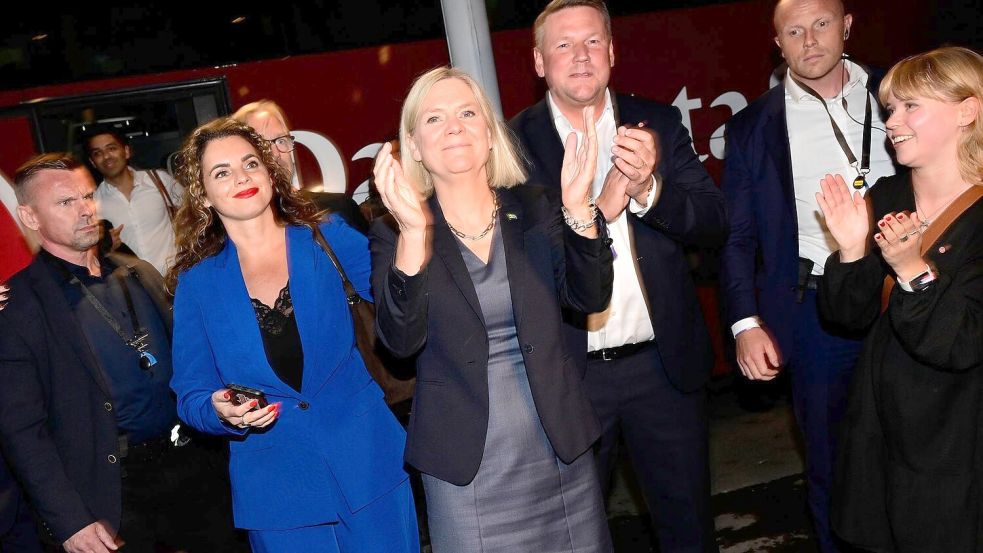 Magdalena Anderssons Sozialdemokraten wurden stärkste Kraft. (Archivbild) Foto: Jonas Ekstroemer/TT News Agency/