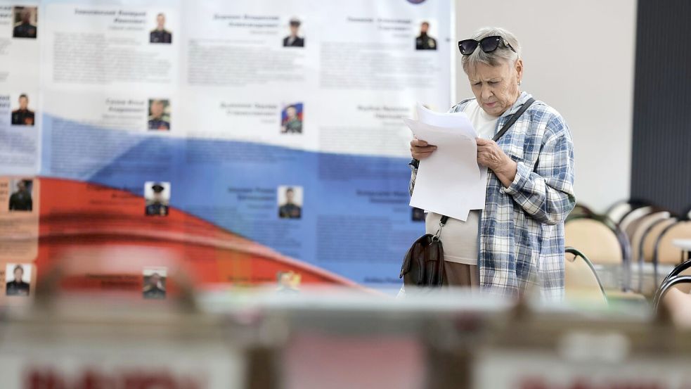 Die Menschen in Russland sind erstmals seit Beginn des Angriffskriegs gegen die Ukraine zur Wahl eines neuen Parlaments aufgerufen. Foto: Uncredited