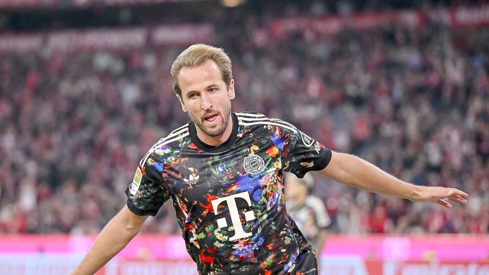 Harry Kane knackt die 100-Tore-Marke in der Bundesliga. Foto: Harry Langer/dpa