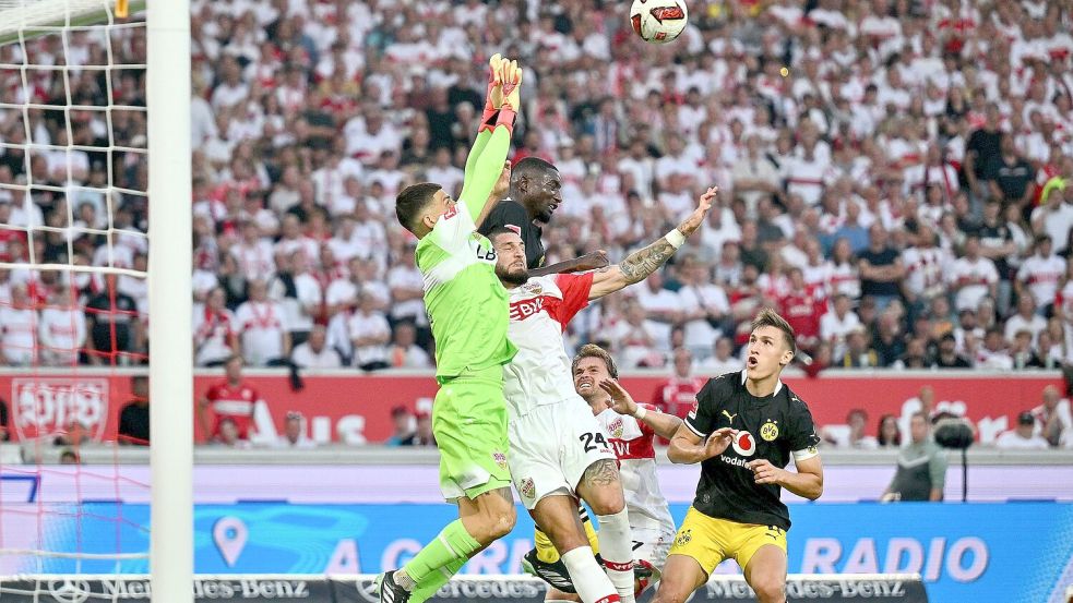 Mangelware: Starfraumszenen im Samstagabendspiel. Foto: Jan-Philipp Strobel/dpa