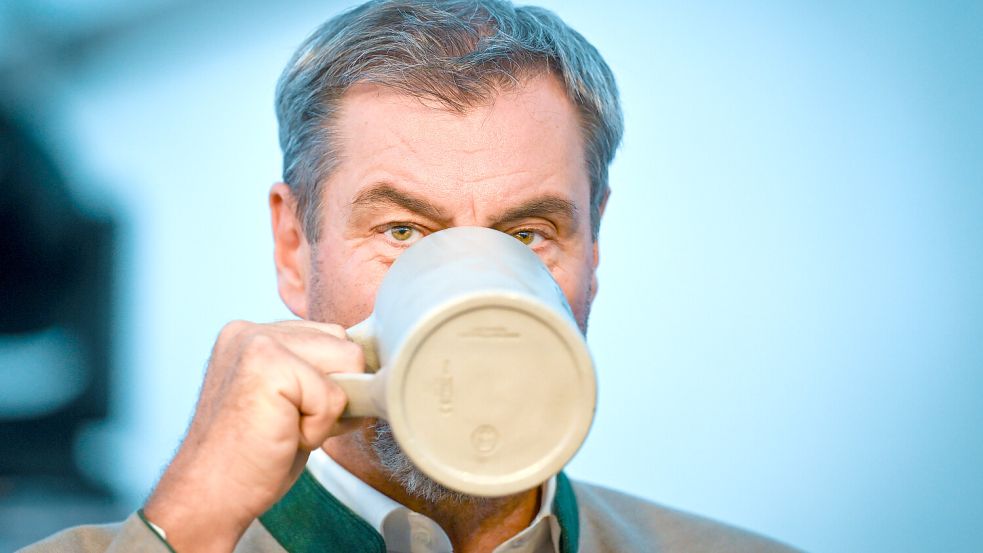 Markus Söder würde für eine Maß Bier „fast alles zahlen“ – das sagte er beim Wiesn-Anstich 2026. Foto: dpa/Soeren Stache