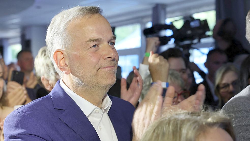 Leif-Erik Holm, Ministerpräsidentenkandidat der AfD, zeigte sich im Landtagswahlkampf in Mecklenburg-Vorpommern bürgerlich und nahbar. Foto: Jens Büttner/dpa