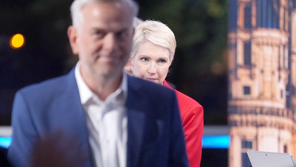 Die AFD mit Leif-Erik Holm landet bei der Landtagswahl vor der SPD um Ministerpräsidentin Manuela Schwesig. Foto: Marcus Brandt/dpa Pool/dpa