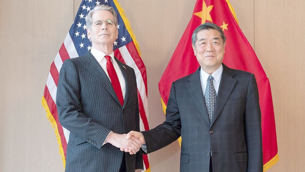 US-Finanzminister Bessent und Chinas Vize-Premier He hatten schon in der Vergangenheit zu Handelsfragen gesprochen.  Foto: Bai Xueqi/XinHua/dpa