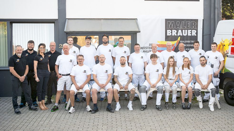 Das Team von Maler Brauer im Jahr des 88-jährigen Bestehens. Foto: Fabian Markus
