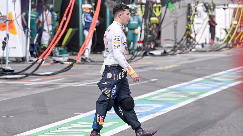 Isack Hadjar fordert Max Verstappen weiter heraus. (Archivbild) Foto: William West/POOL AFP/dpa