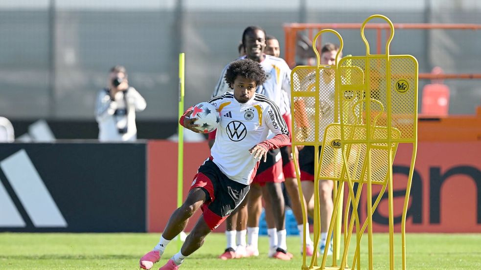 Sein Tempo passt ideal zum Klopp-Fußball: Karim Adeyemi. Foto: Federico Gambarini/dpa