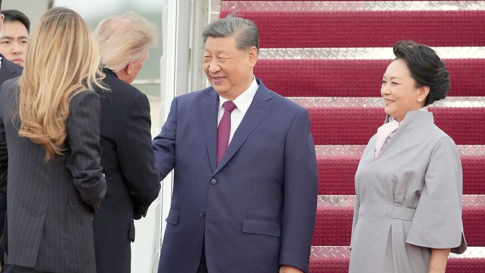 Xi Jinping ist zu seinem Besuch in Washington eingetroffen. Foto: Alex Brandon/AP/dpa