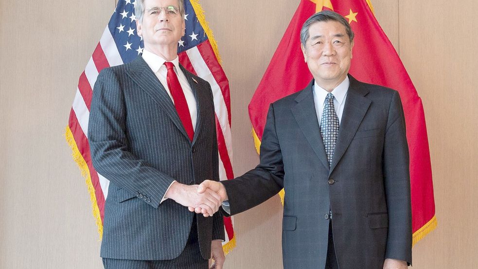Bessent gibt Aufschub für Zölle gegen China bekannt. (Archivbild) Foto: Bai Xueqi/XinHua/dpa