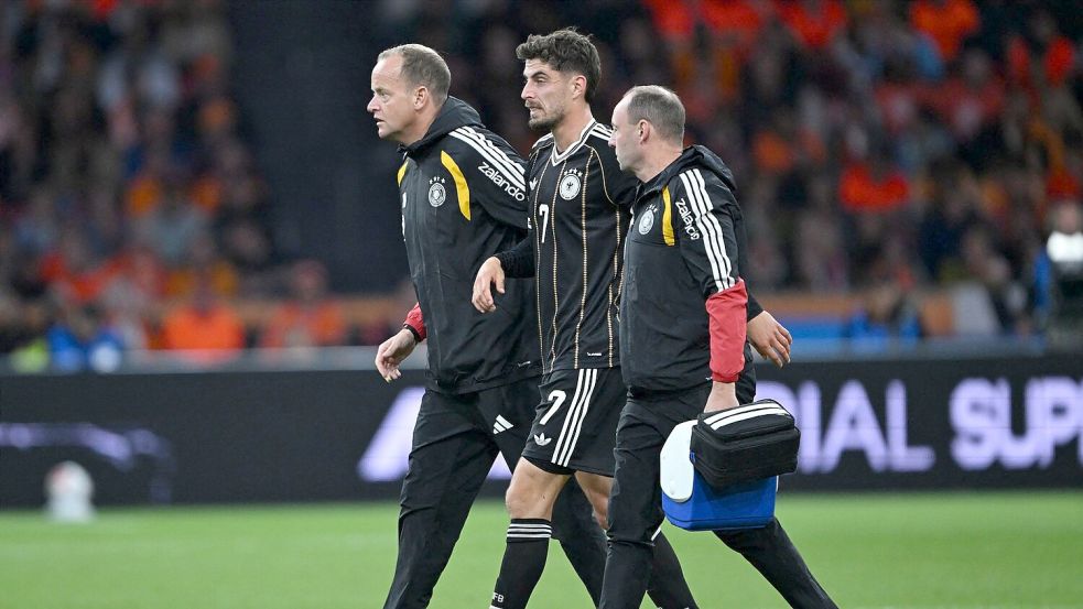 Die Verletzungen von Kai Havertz und auch Jamal Musiala trübten den Abend. Foto: Federico Gambarini/dpa