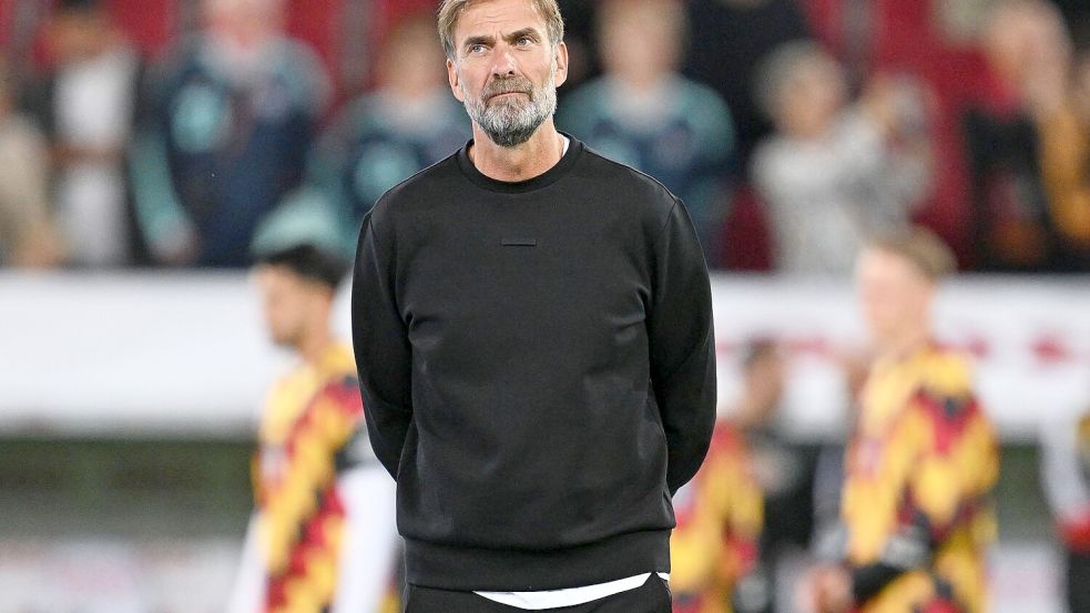 Jürgen Klopp wartet noch auf den ersten Sieg als Bundestrainer.  Foto: Sven Hoppe/dpa