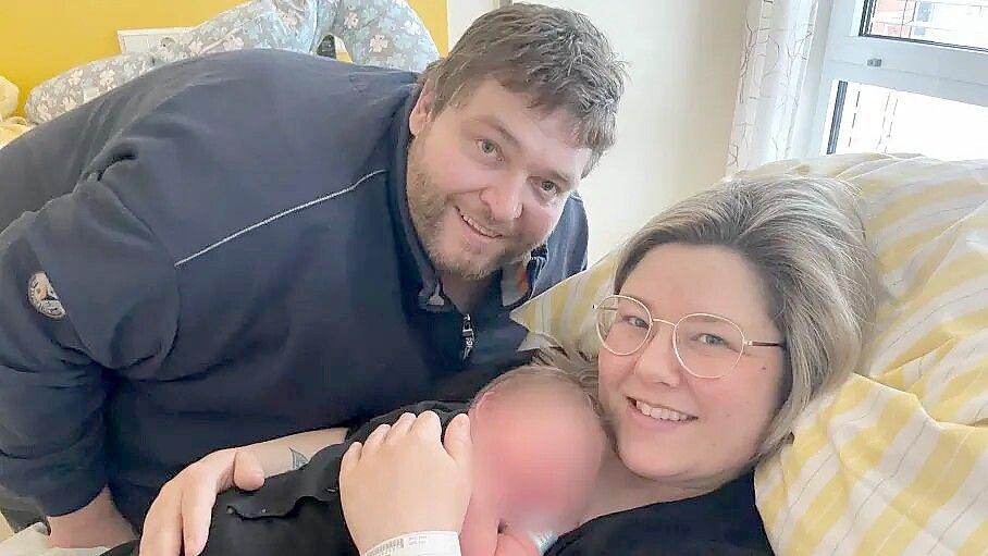 Christoph Hömmken mit seiner Freundin Jaqueline Becker und Sohn Johannes. Foto: Christoph Hömmken