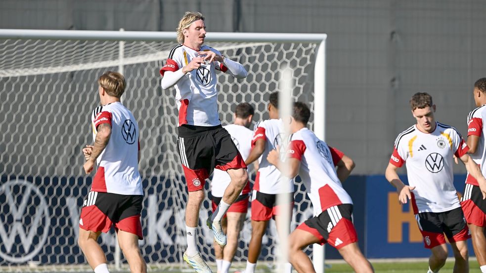 Die DFB-Elf bereitet sich auf das dritte Gruppenspiel in der Nations League vor.  Foto: Federico Gambarini/dpa