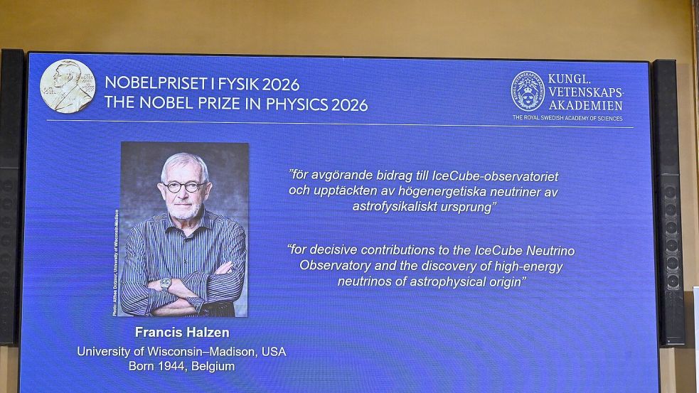 Der Nobelpreis für Physik geht in diesem Jahr an den belgisch-amerikanischen Teilchenforscher Francis Halzen. Foto: Christine Olsson/TT News Agency/dpa