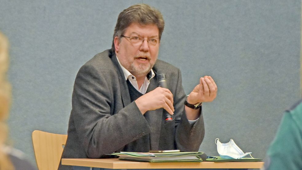 Gerhard Ihmels (hier in einer Sitzung im Februar 2021) machte seinem Unmut Luft. Foto: Thomas Dirks