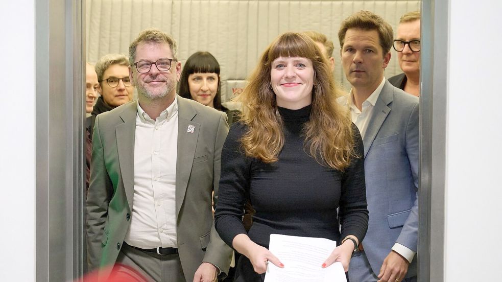 Bei den Gesprächen zur Regierungsbildung zwischen Linke, Grünen und SPD gibt es Fortschritte.  Foto: Annette Riedl/dpa