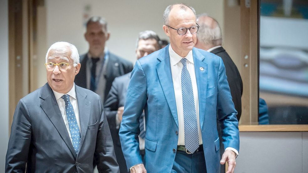 António Costa will in einigen Wochen einen neuen Vorschlag im EU-Haushaltsstreit vorlegen. Er muss damit unter anderem Kanzler Friedrich Merz überzeugen. (Archivbild)  Foto: Michael Kappeler/dpa
