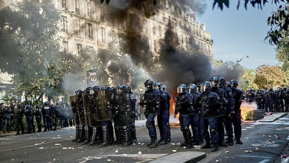 Bei landesweiten Demonstrationen am Samstag in Frankreich befürchten die Behörden Ausschreitungen (Archivbild) Foto: Antonin Burat/Le Pictorium via ZUMA Press/dpa