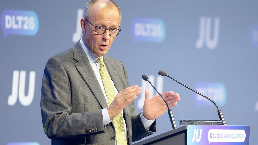 Merz richtet klare Worte an die Ministerpräsidentin von Mecklenburg-Vorpommern. Foto: Henning Kaiser/dpa