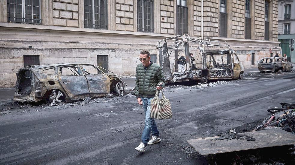 In Paris und anderen Städten hinterließen Randalierer eine Spur der Verwüstung. Foto: Kiran Ridley/AFP/dpa