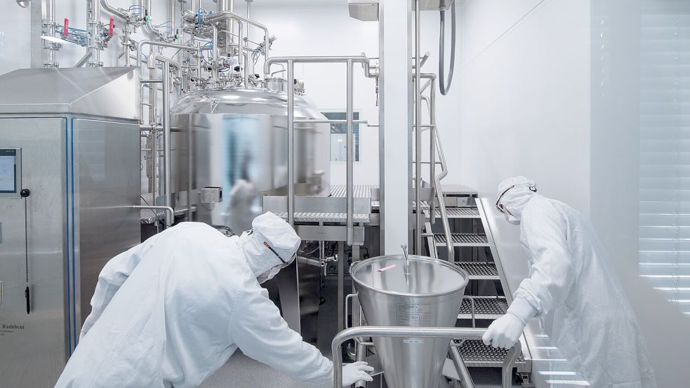 Pharmaproduktion: Der Handelsstreit mit Trump belastet Arzneihersteller. (Symbolbild) Foto: Hendrik Schmidt/dpa-Zentralbild/dpa