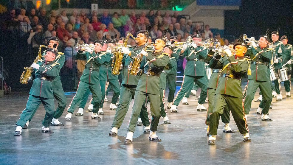 Choreographien und Marschmusik: Das Bremen Tattoo ist die Nachfolgeveranstaltung der früheren Musikschau der Nationen. Foto: Musikparade