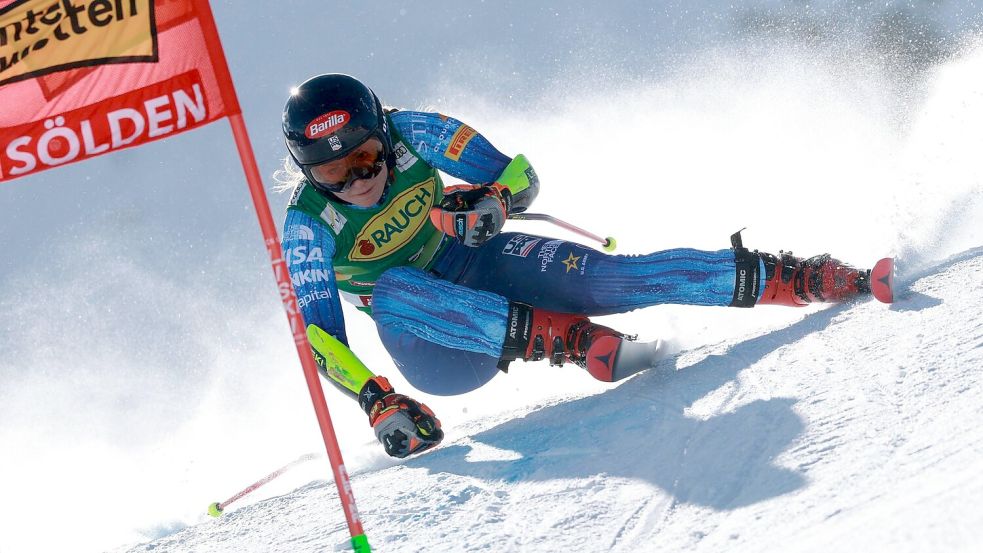 Fiel vom ersten noch auf den siebten Rang zurück: Mikaela Shiffrin. Foto: Alessandro Trovati/AP/dpa