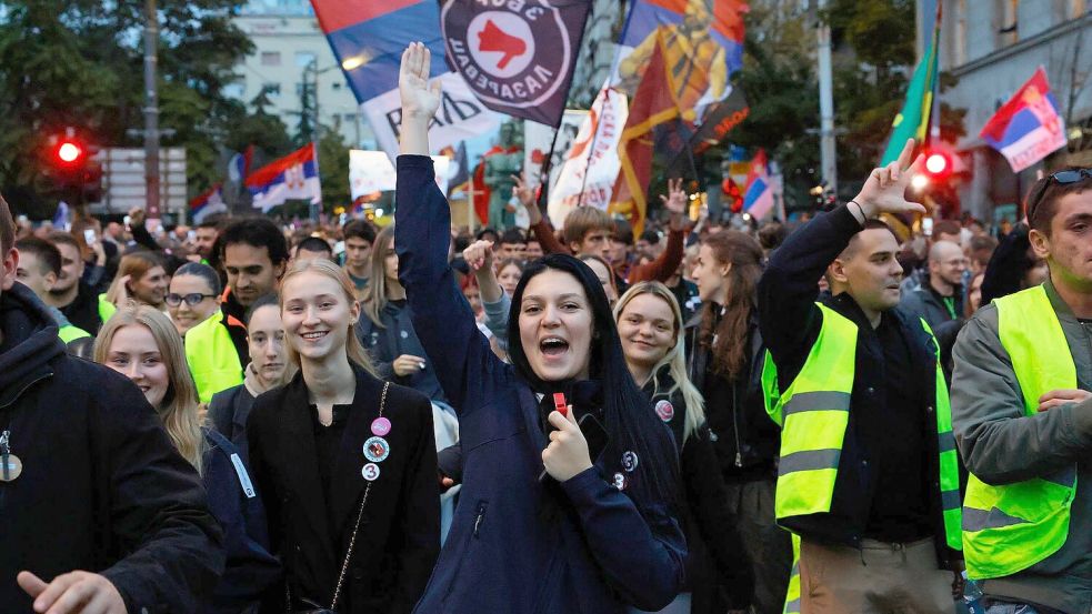 Die oppositionelle Studentenliste hat die Nase vorn. (Archivbild)  Foto: Marko Drobnjakovic/AP/dpa