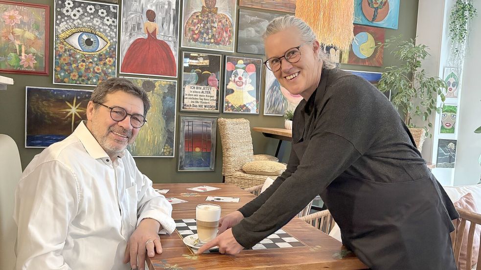 Silvia und Alessandro Cipolla erfüllen sich mit dem Art-Café einen großen Traum. Foto: Mieke Matthes