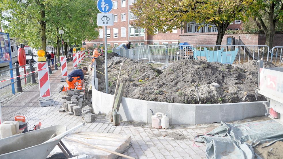 Der Bereich der Bauarbeiten am Ernst-Reuter-Platz war abgesperrt. Foto: Bodo Wolters