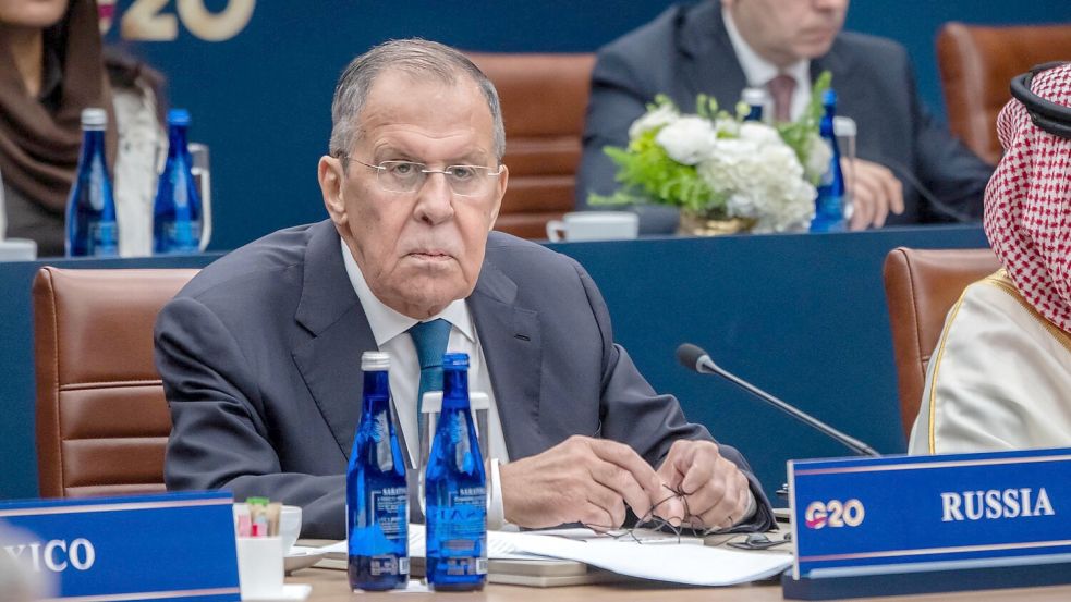 Russlands Außenminister Lawrow steht beim G20-Treffen im Fokus.  Foto: Michael Kappeler/dpa